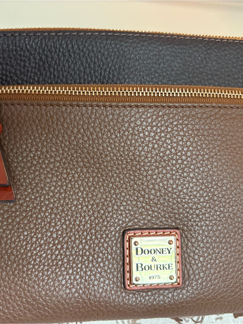 Dooney & Bourke Pebble Leather Brown and Black Crossbody Bag - Picture 8 of 15